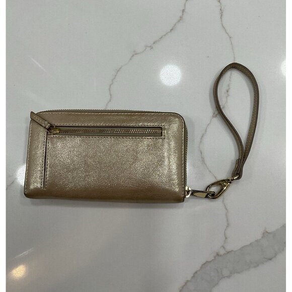 Fossil Gold Metallic Wristlet Full Size Wallet - Picture 2 of 5